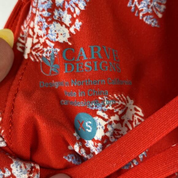 CARVE DESIGNS *FLAWS Red La Jolla Georgia Tankini Racerback Swimsuit Top Size XS - Picture 5 of 13